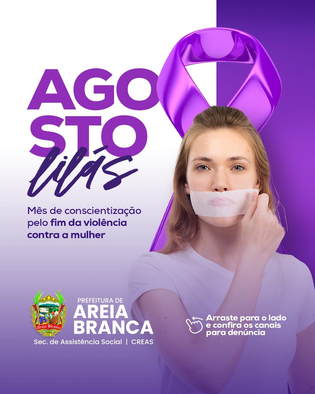 Prefeitura realiza campanha Agosto Lilás, pelo fim da violência contra mulher