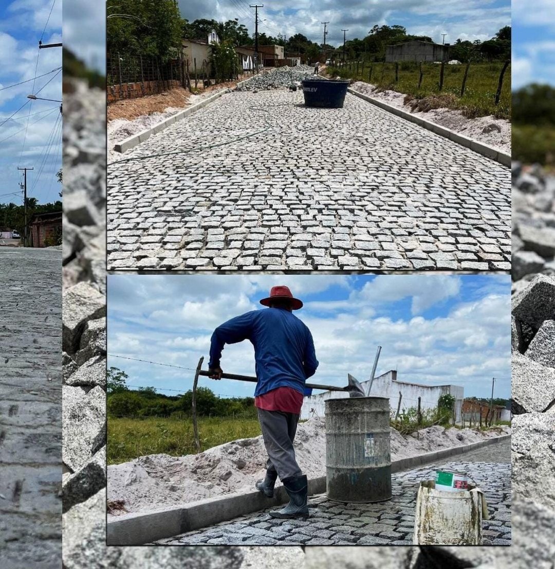 Prefeitura de Areia Branca realiza obras de calçamento no povoado Cajueiro
